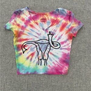 Wild Fable Tie-Dye Crop Top with Abstract Design